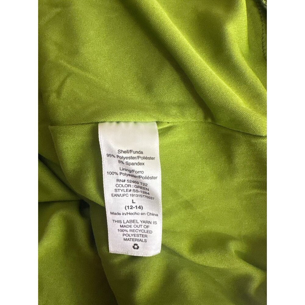 Scoop Green Sequin Long Sleeve Dress womens size large grinch party - Picture 5 of 7